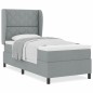 vidaXL Letto a box con materasso - Grigio chiaro, 100x200 cm, tessuto vidaXL Letto a box con materasso - Grigio chiaro, 100x200 cm, tessuto