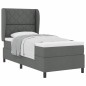 vidaXL Letto a molle con materasso grigio scuro - 100x200 cm in tessuto