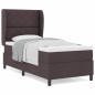 vidaXL Letto a molle con testiera Marrone scuro 100 x 200 cm Tessuto vidaXL Letto a molle con testiera Marrone scuro 100 x 200 cm Tessuto