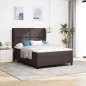 vidaXL Letto a molle con materasso marrone scuro, 140 x 190 cm in tessuto