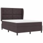 vidaXL Letto a molle con materasso marrone scuro, 140 x 190 cm in tessuto