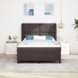 vidaXL Letto a molle con materasso marrone scuro, 140 x 190 cm in tessuto