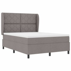 vidaXL Letto con box spring e materasso - Tortora, 140 x 190 cm, tessuto