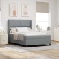 vidaXL Letto con materasso a molle - Grigio chiaro, 140x200 cm, Tessuto vidaXL Letto con materasso a molle - Grigio chiaro, 140x200 cm, Tessuto