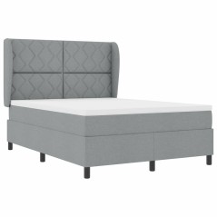 vidaXL Letto con materasso a molle - Grigio chiaro, 140x200 cm, Tessuto