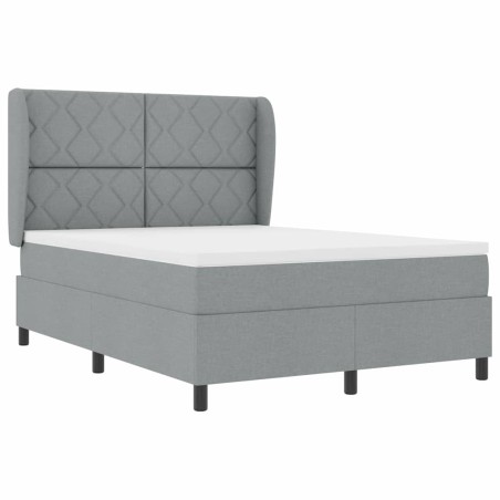 vidaXL Letto con materasso a molle - Grigio chiaro, 140x200 cm, Tessuto