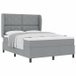 vidaXL Letto con materasso a molle - Grigio chiaro, 140x200 cm, Tessuto vidaXL Letto con materasso a molle - Grigio chiaro, 140x200 cm, Tessuto