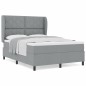 vidaXL Letto con materasso a molle - Grigio chiaro, 140x200 cm, Tessuto vidaXL Letto con materasso a molle - Grigio chiaro, 140x200 cm, Tessuto