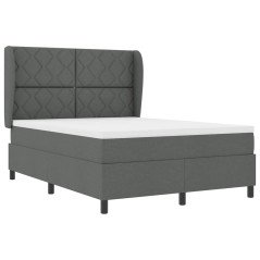 vidaXL Letto Box Spring Grigio Scuro, 140x200 cm in Tessuto