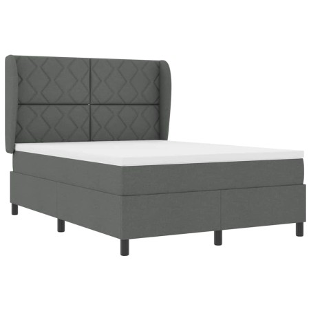 vidaXL Letto Box Spring Grigio Scuro, 140x200 cm in Tessuto