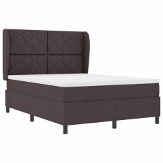 vidaXL Letto con molle e materasso marrone scuro - 140x200 cm in tessuto