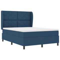 vidaXL Letto con Molle Blu e Materasso, 140x200 cm in Tessuto