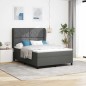 vidaXL Letto a molle con materasso grigio scuro 160x200 cm in tessuto
