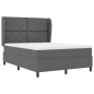 vidaXL Letto a molle con materasso grigio scuro 160x200 cm in tessuto