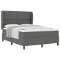 vidaXL Letto a molle con materasso grigio scuro 160x200 cm in tessuto