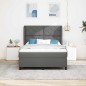 vidaXL Letto a molle con materasso grigio scuro 160x200 cm in tessuto