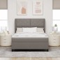 vidaXL Letto a molle con materasso tortora, 160x200 cm in tessuto vidaXL Letto a molle con materasso tortora, 160x200 cm in tessuto