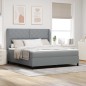 vidaXL Letto a molle con materasso - Grigio chiaro, 180x200 cm, in tessuto vidaXL Letto a molle con materasso - Grigio chiaro, 180x200 cm, in tessuto