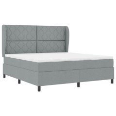 vidaXL Letto a molle con materasso - Grigio chiaro, 180x200 cm, in tessuto