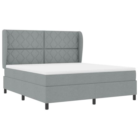 vidaXL Letto a molle con materasso - Grigio chiaro, 180x200 cm, in tessuto