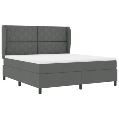 vidaXL Letto a molle box con materasso in grigio scuro, 180x200 cm in tessuto