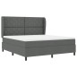 vidaXL Letto a molle box con materasso in grigio scuro, 180x200 cm in tessuto