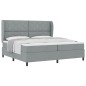 vidaXL Letto con molle e materasso - Grigio Chiaro, 200x200 cm Tessuto
