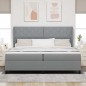 vidaXL Letto con molle e materasso - Grigio Chiaro, 200x200 cm Tessuto