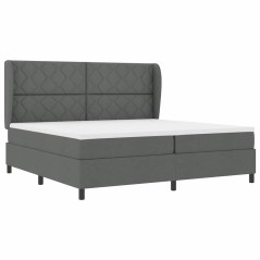 vidaXL Letto a molle con materasso grigio scuro, 200x200 cm.