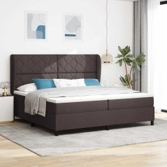 vidaXL Letto a molle con materasso marrone scuro, 200 x 200 cm in stoffa