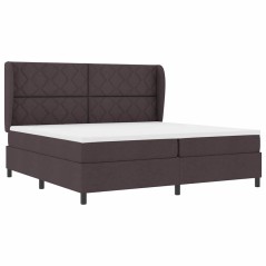 vidaXL Letto a molle con materasso marrone scuro, 200 x 200 cm in stoffa