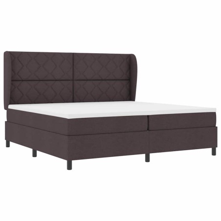 vidaXL Letto a molle con materasso marrone scuro, 200 x 200 cm in stoffa