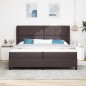 vidaXL Letto a molle con materasso marrone scuro, 200 x 200 cm in stoffa