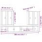 Set Mobili Porta TV 8pz Bianco Lucido in Legno Multistrato Set Mobili Porta TV 8pz Bianco Lucido in Legno Multistrato