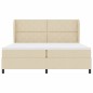 vidaXL Box spring con materasso - crema - 200x200 cm, tessuto