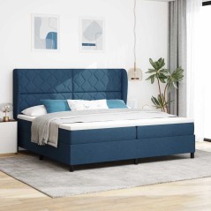 vidaXL Letto con box spring e materasso - blu, 200x200 cm, tessuto