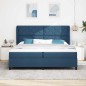 vidaXL Letto con box spring e materasso - blu, 200x200 cm, tessuto