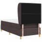 Letto a Molle VitaXL con Materasso Marrone Scuro, 90x200 cm, Tessuto