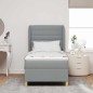 vidaXL Letto a Box con Materasso Grigio Chiaro, 100x200 cm in Tessuto vidaXL Letto a Box con Materasso Grigio Chiaro, 100x200 cm in Tessuto