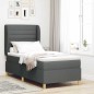 vidaXL Letto a Molle con Materasso Grigio Scuro 100x200 cm Tessuto