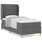 vidaXL Letto a Molle con Materasso Grigio Scuro 100x200 cm Tessuto