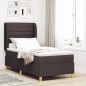 vidaXL Letto con Rete Spring e Materasso Marrone Scuro 100x200 cm Tessuto vidaXL Letto con Rete Spring e Materasso Marrone Scuro 100x200 cm Tessuto