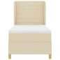 vidaXL Letto a Molla con Materasso in Panna, 100x200 cm, Tessuto