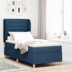 vidaXL Letto a Contenitore con Materasso Blu 100x200 cm Tessuto