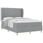 vidaXL Letto Box Spring con Materasso Grigio Chiaro 140x200 cm Tessuto vidaXL Letto Box Spring con Materasso Grigio Chiaro 140x200 cm Tessuto