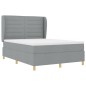 vidaXL Letto Box Spring con Materasso Grigio Chiaro 140x200 cm Tessuto vidaXL Letto Box Spring con Materasso Grigio Chiaro 140x200 cm Tessuto