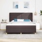 vidaXL Letto a Box con Materasso Marrone Scuro 180x200 cm Tessuto