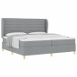 Letto con rete a doghe e materasso vidaXL - Grigio chiaro, 200x200 cm, Tessuto