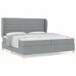 Letto con rete a doghe e materasso vidaXL - Grigio chiaro, 200x200 cm, Tessuto