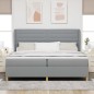 Letto con rete a doghe e materasso vidaXL - Grigio chiaro, 200x200 cm, Tessuto